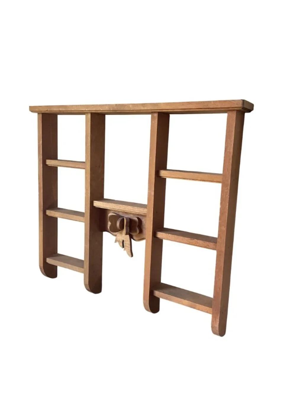 Wooden Wall Shelf With Bow Accent & 6 Compartments 17